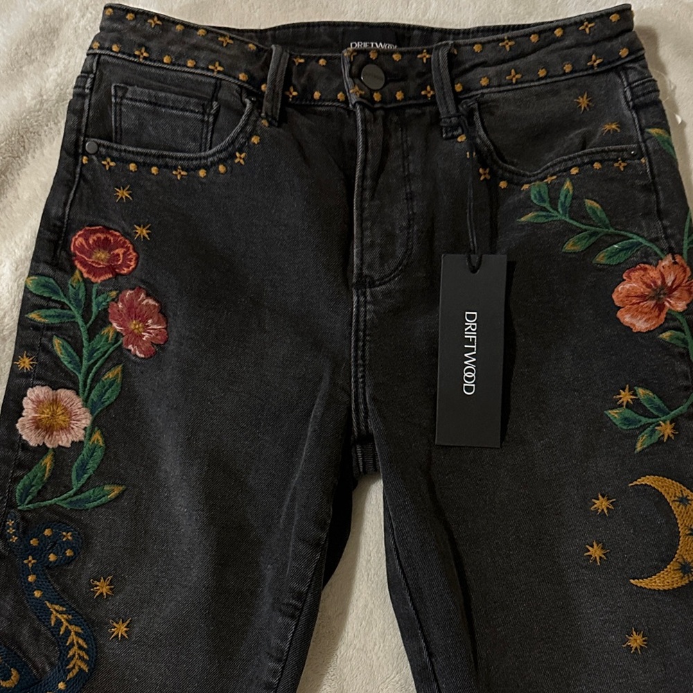 Jackie Embroidered Straight Leg Jeans